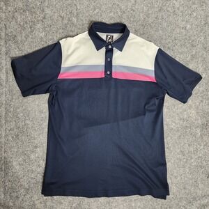 FootJoy FJ Golf Polo Shirt Men XL Multicolor Color Block Athletic Fit Stretch‎